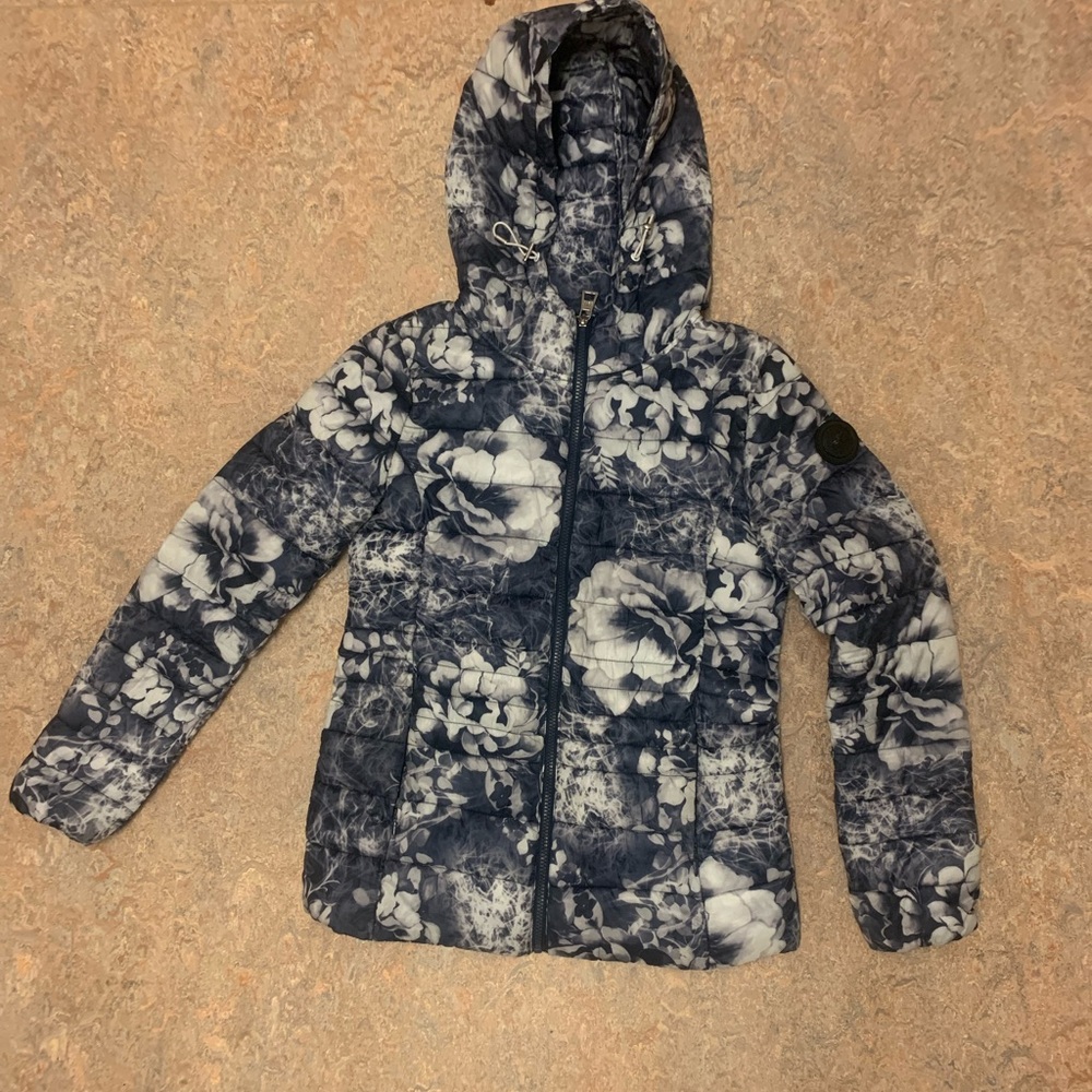 Point Zero Floral Bubble Jacket Womens Size Small
